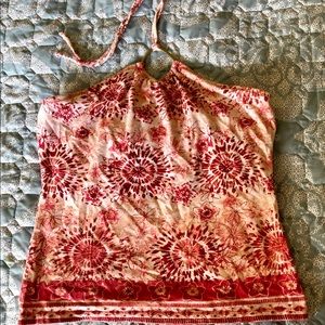 Halter top with metal ring